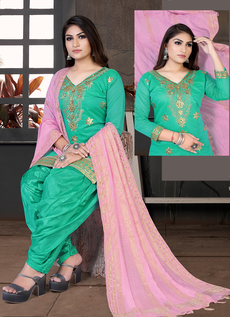 Firozi colour punjabi suit sale